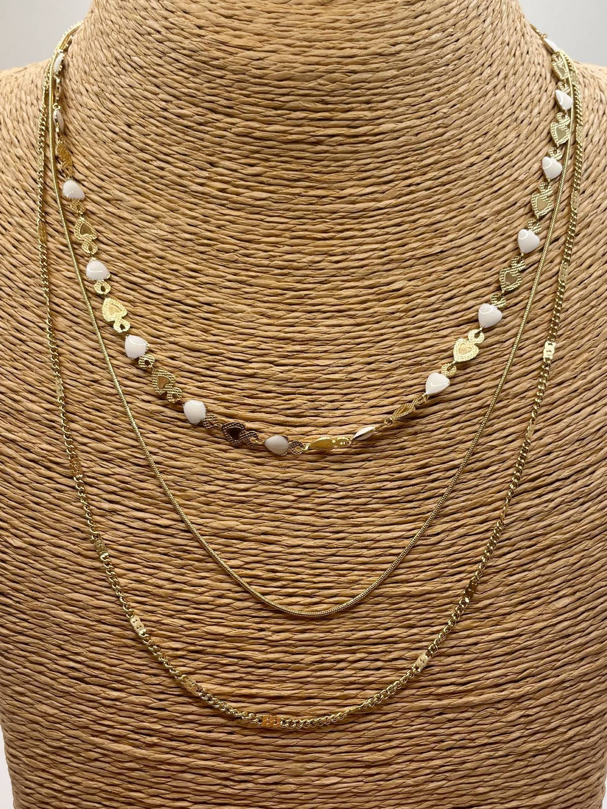 Collar perla con dorado