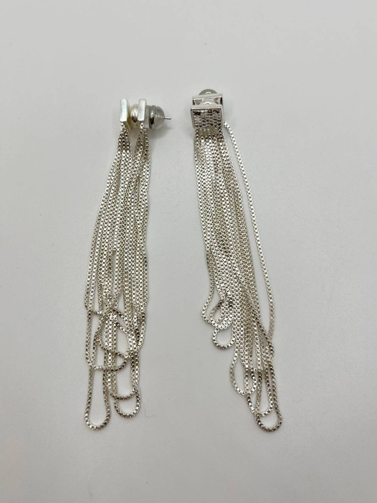 PENDIENTES LARGO CADENA PLATA