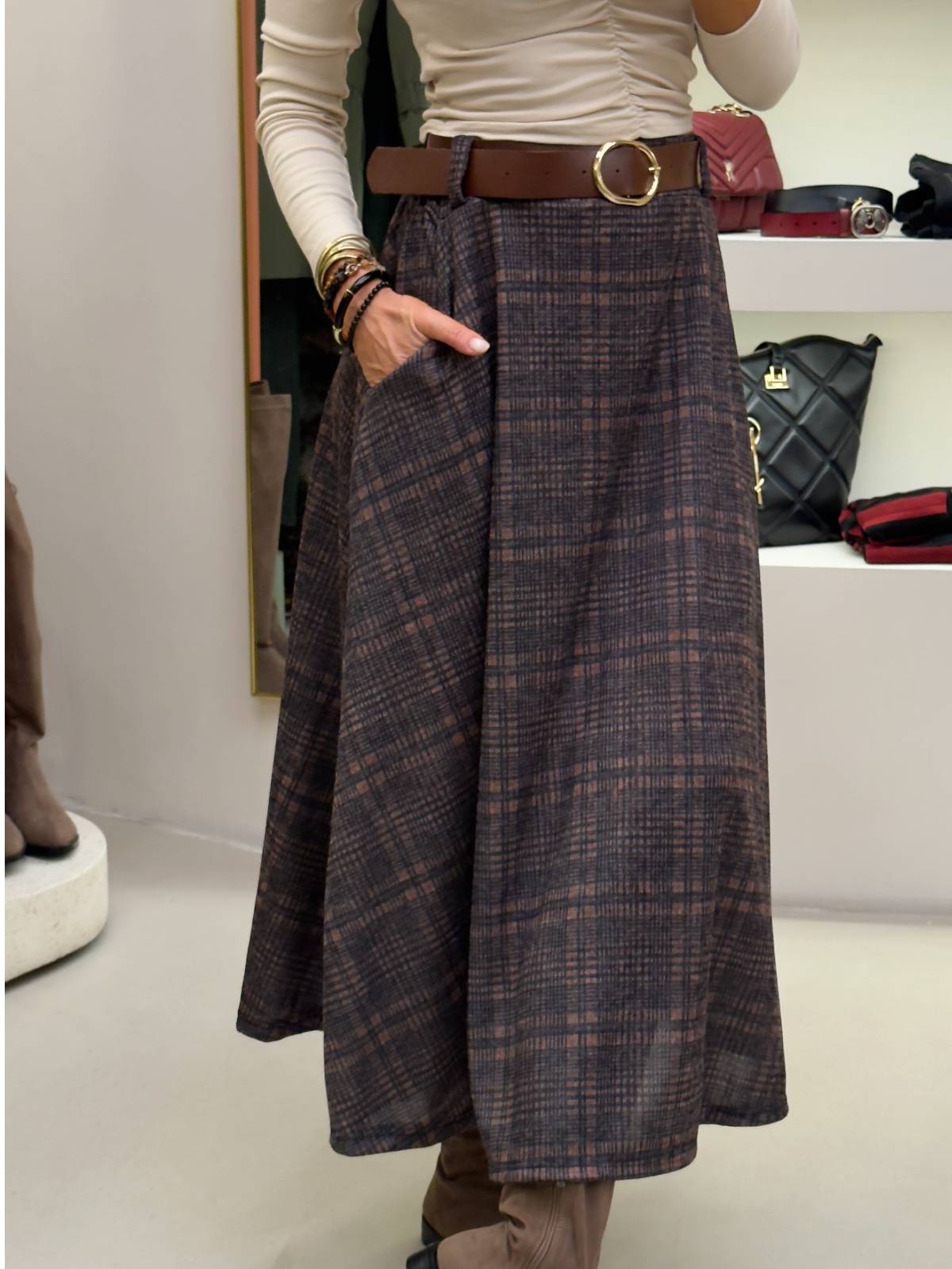 FALDA TECALIN MARRON