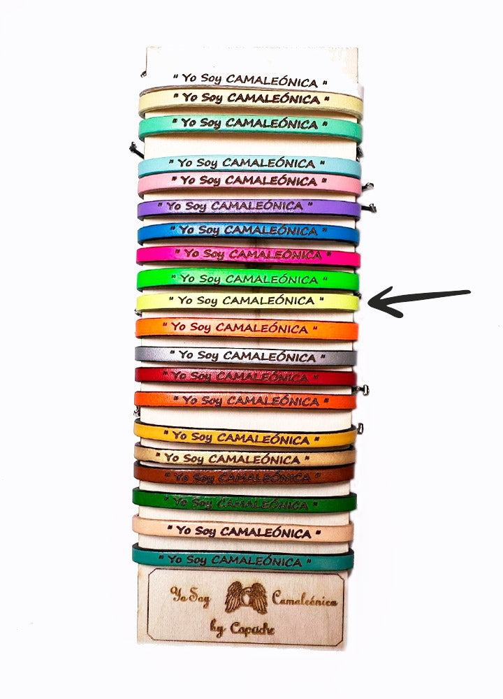 PULSERA YO SOY CAMALEÓNICA AMARILLO FLÚOR