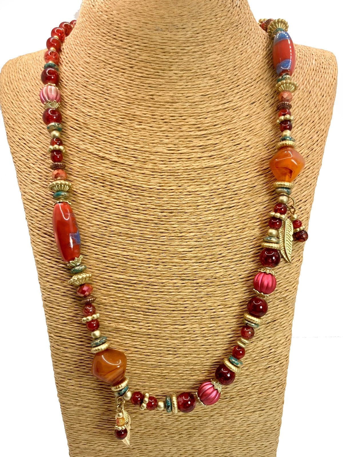 COLLAR PLUMAS ROJO