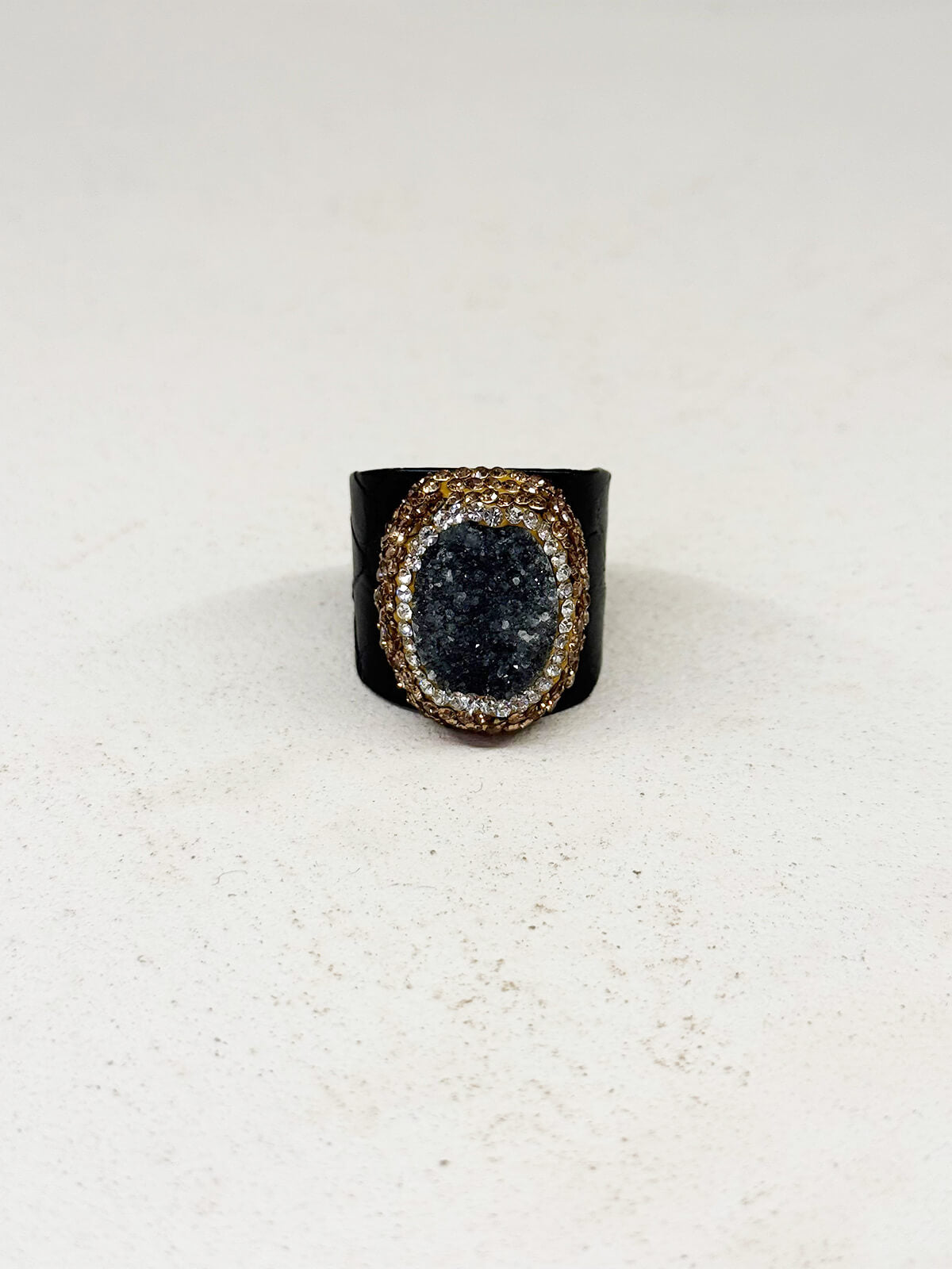 ANILLO CUERO  NEGRO