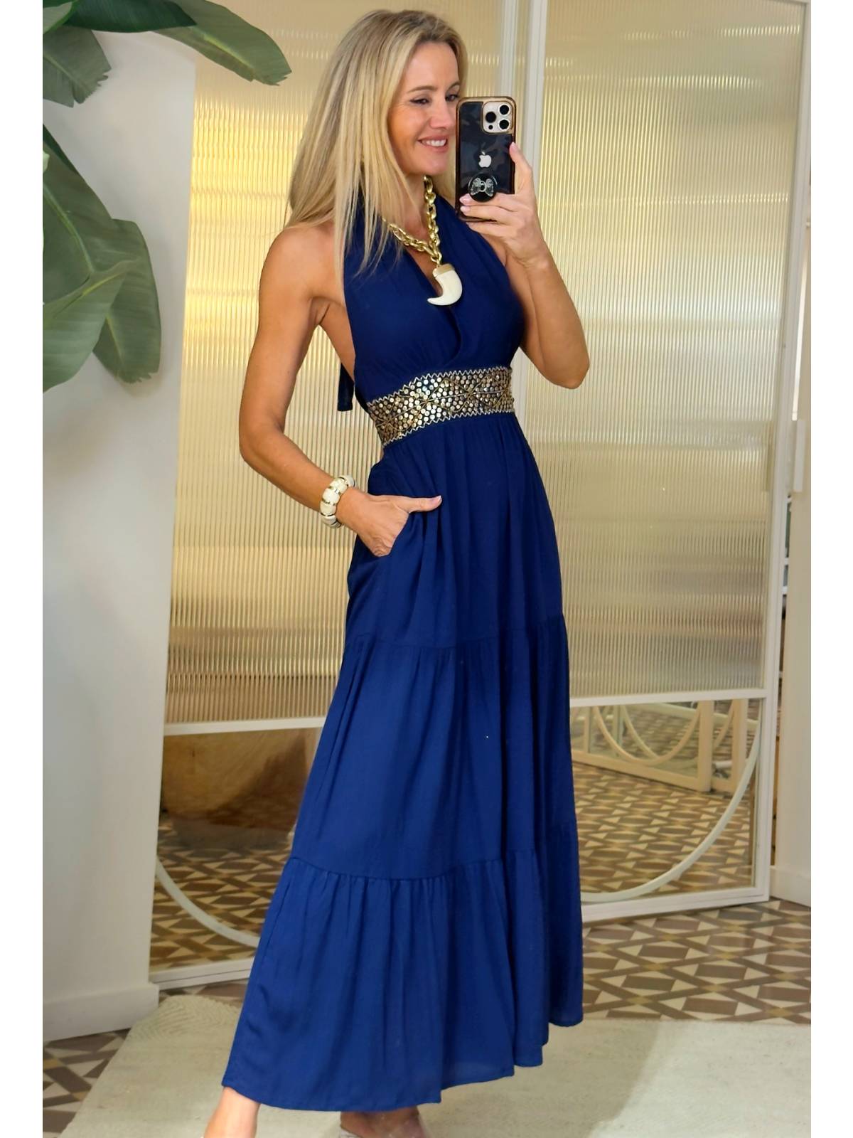 VESTIDO ALIMOS MARINO