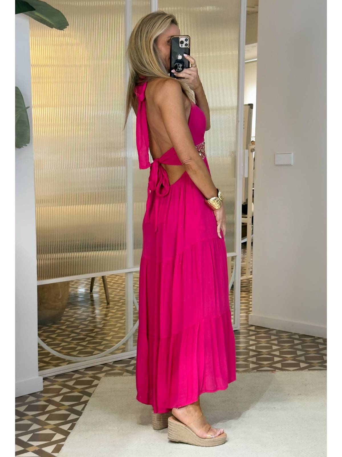 VESTIDO ALIMOS FUCSIA