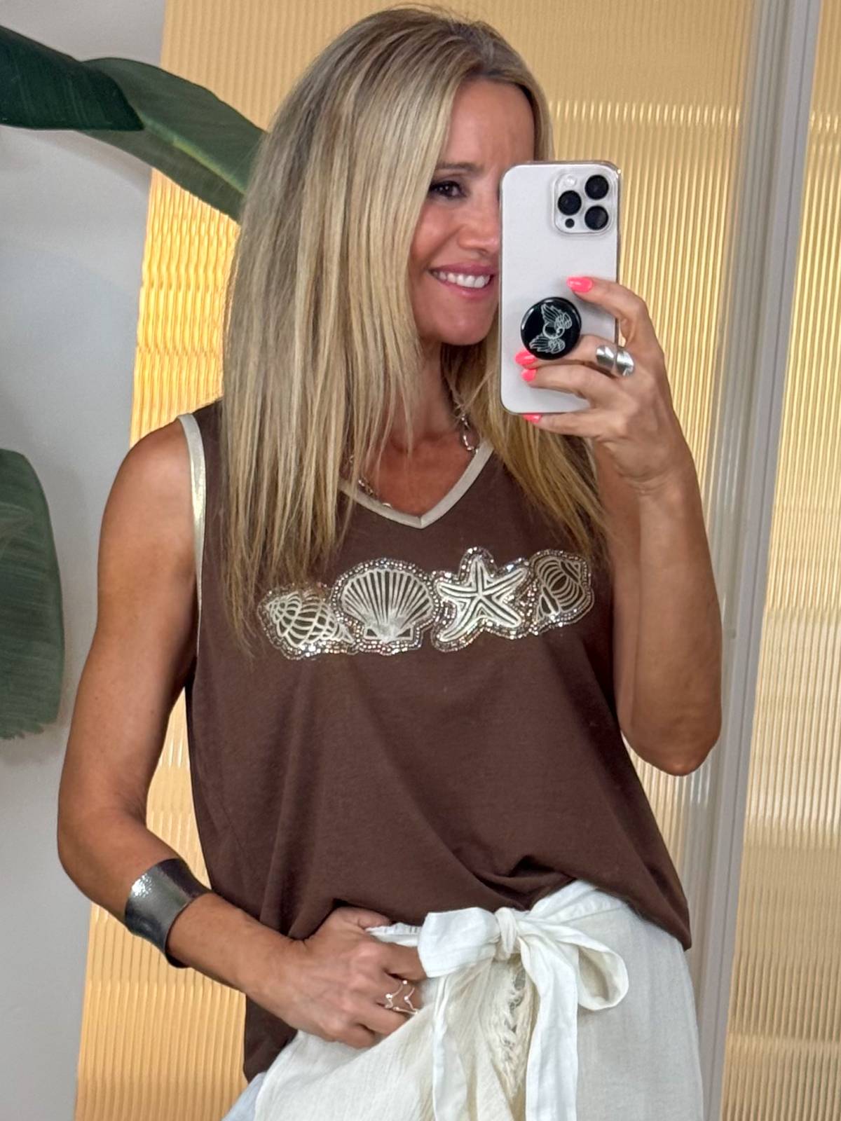TOP ARIENA MARRON