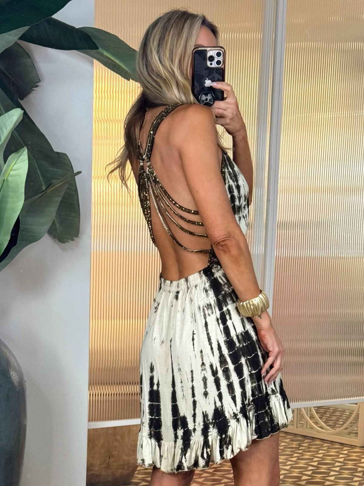 VESTIDO ARO CORTO BEIGE
