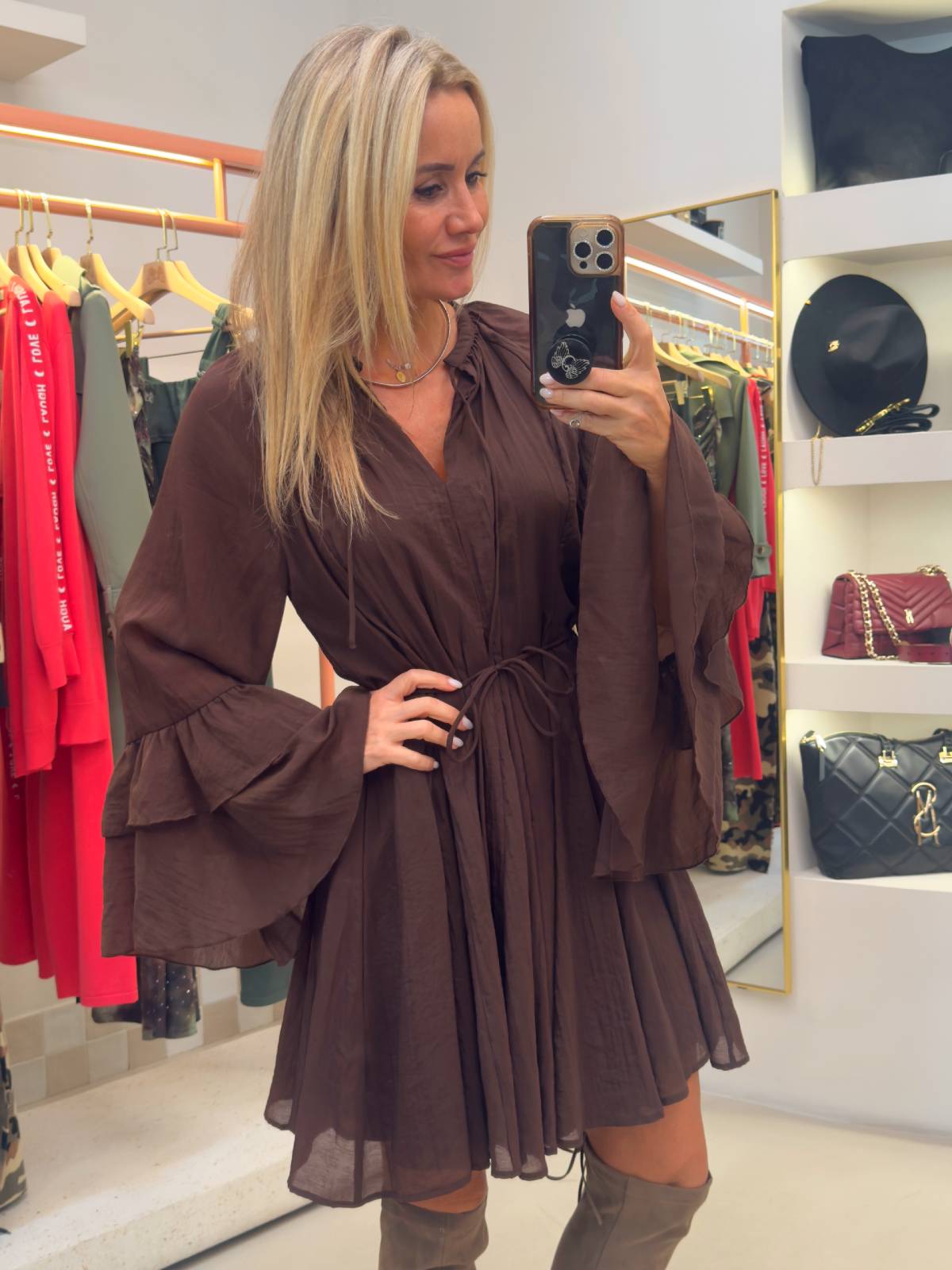 VESTIDO BERGEN MARRON