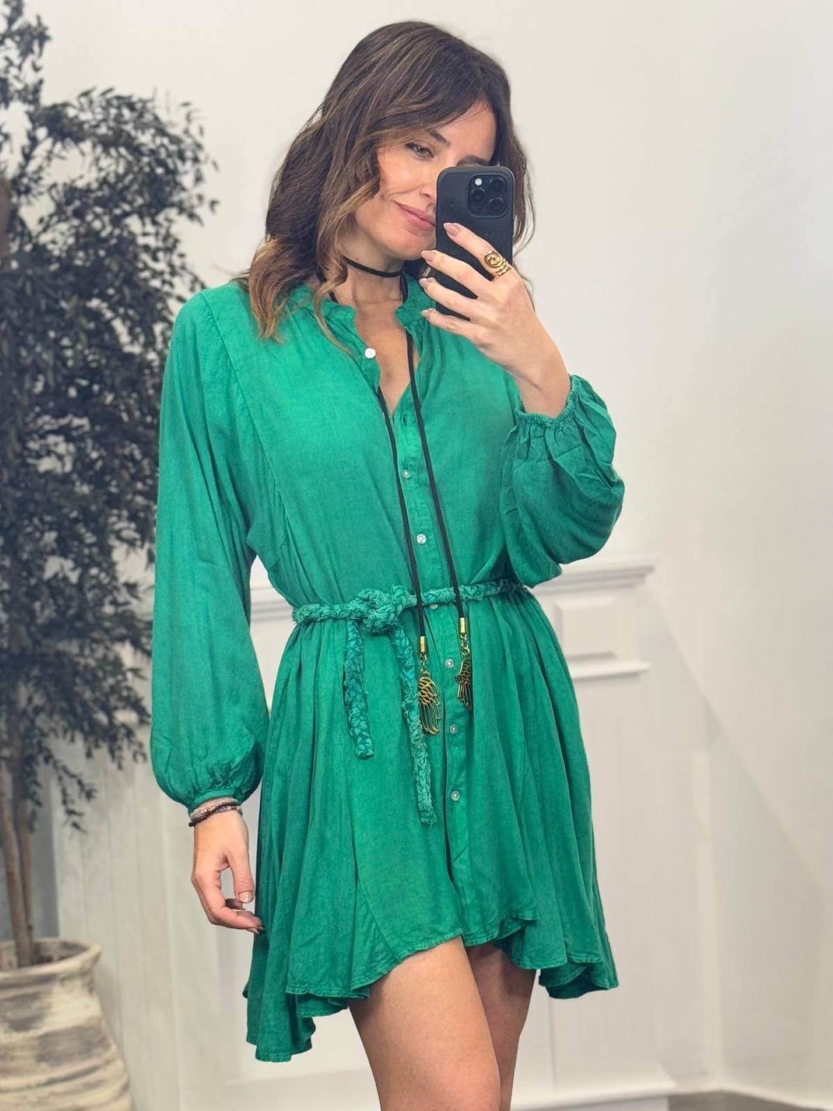 VESTIDO BOHO VERDE