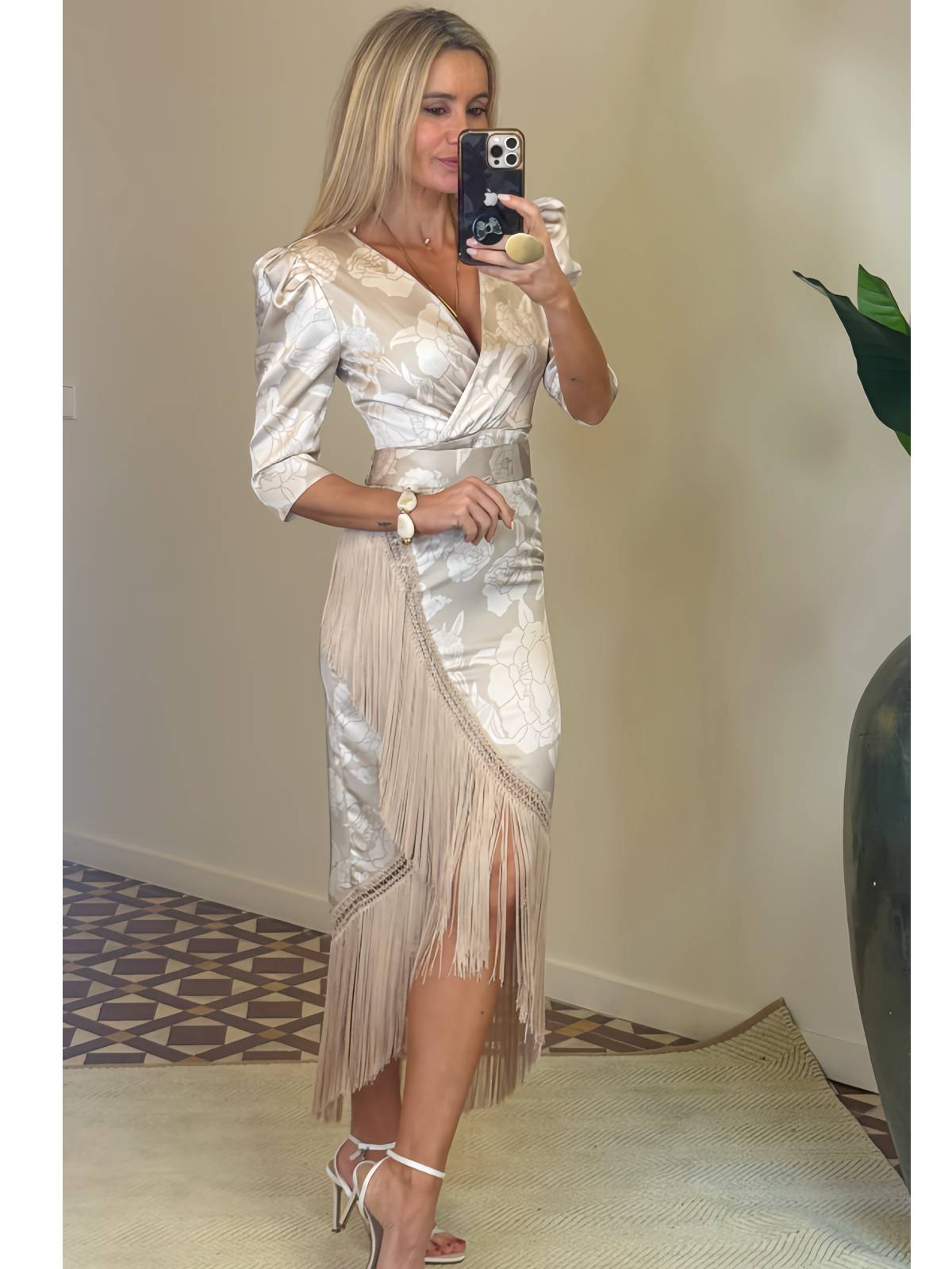 VESTIDO BOUQUET BEIGE