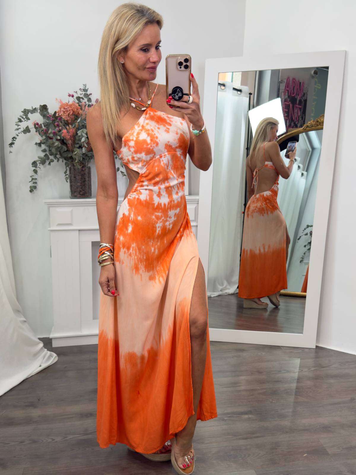 VESTIDO CHEETA NARANJA