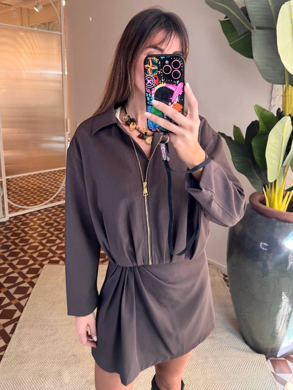 CONJUNTO BOMBER MARRON