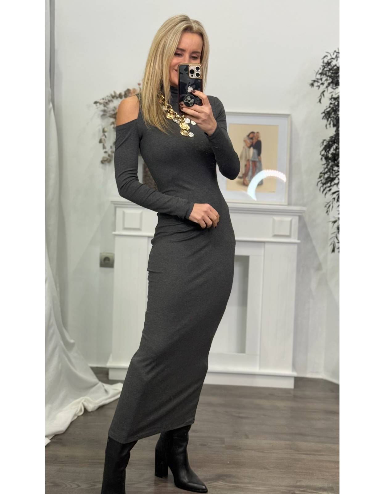 VESTIDO COVA GRIS