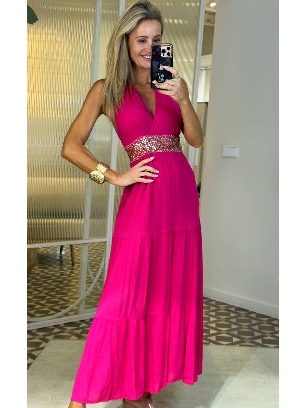 VESTIDO ALIMOS FUCSIA