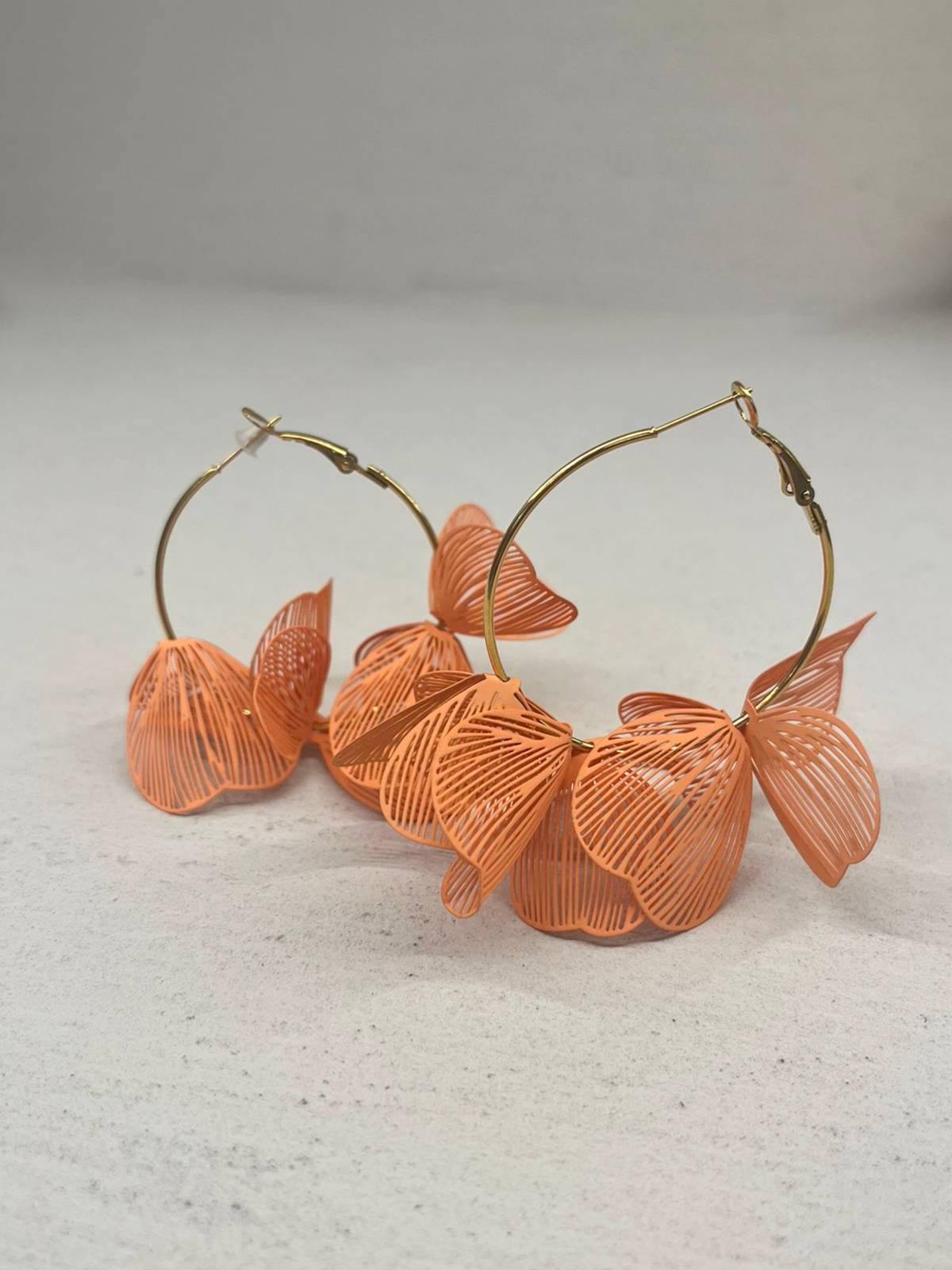 PENDIENTES FLORES NARANJA