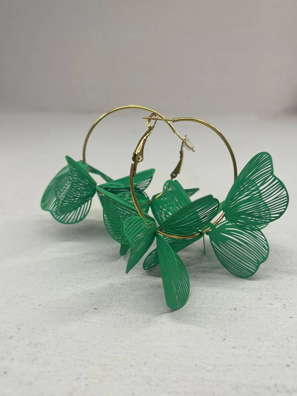 PENDIENTES FLORES VERDE