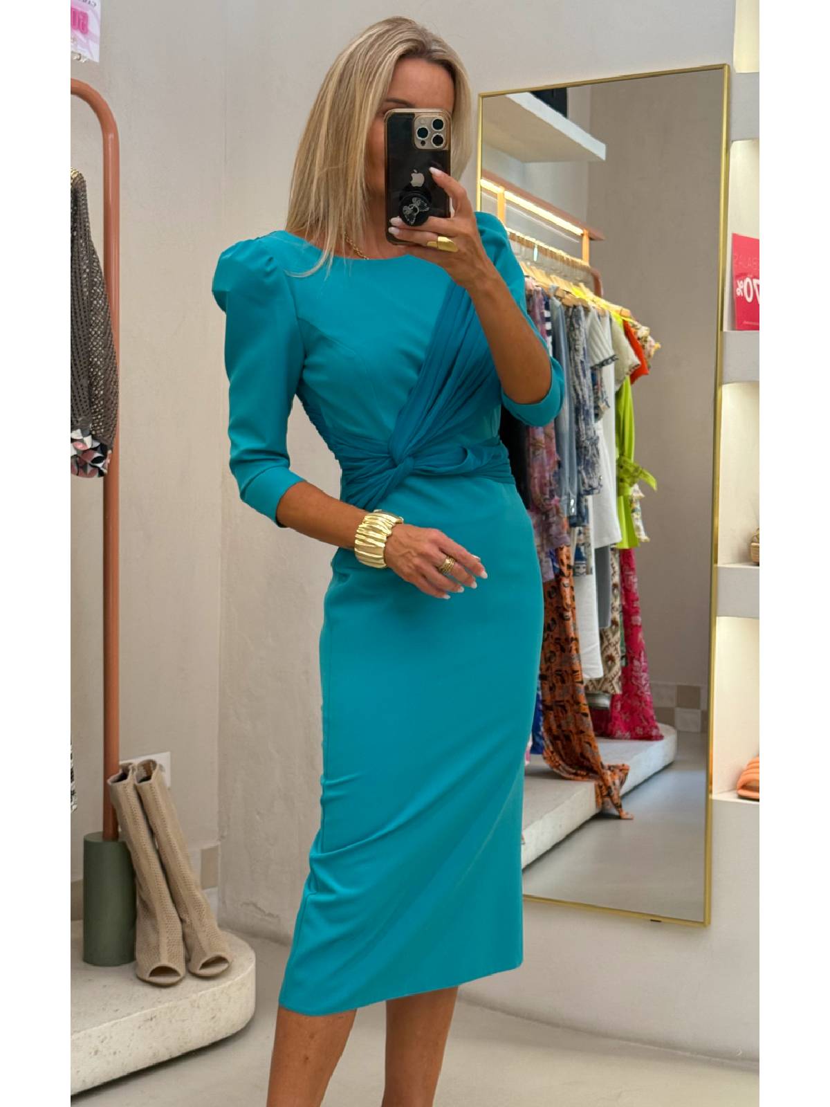 VESTIDO GALIA  TURQUESA