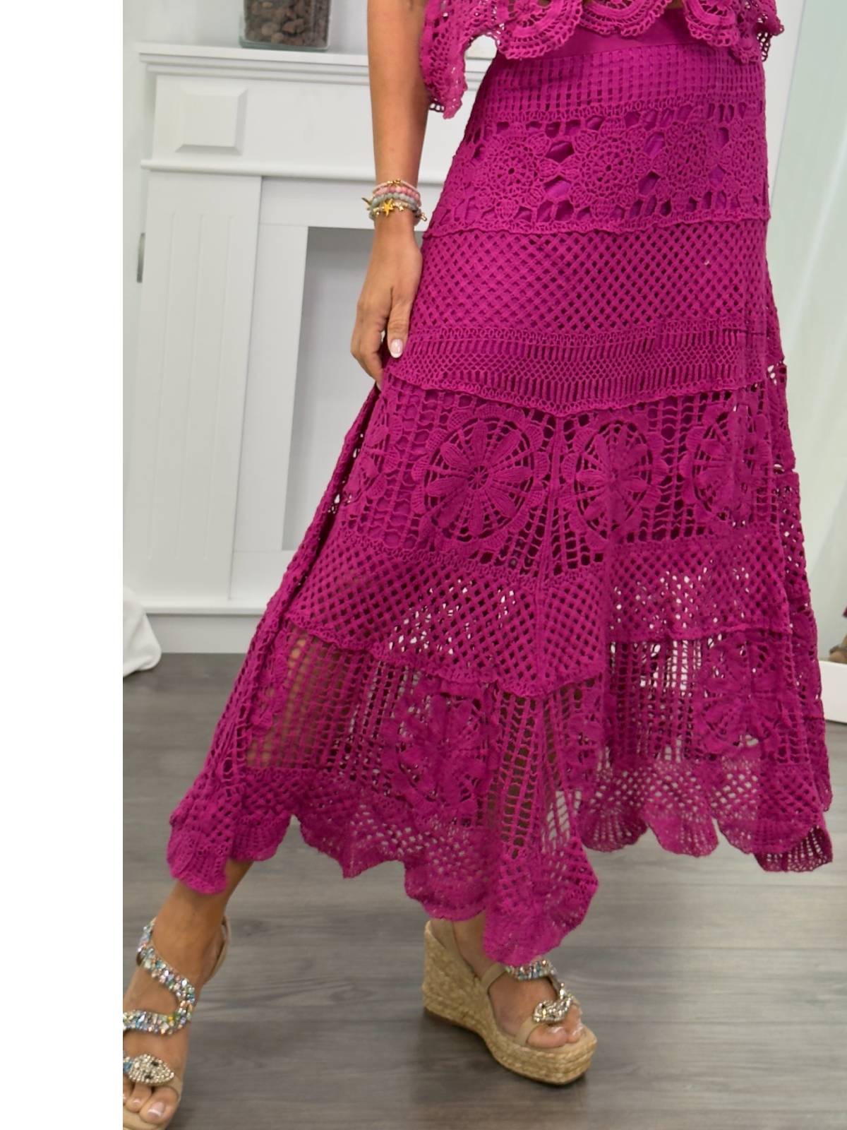 FALDA GENOVEVA FUCSIA