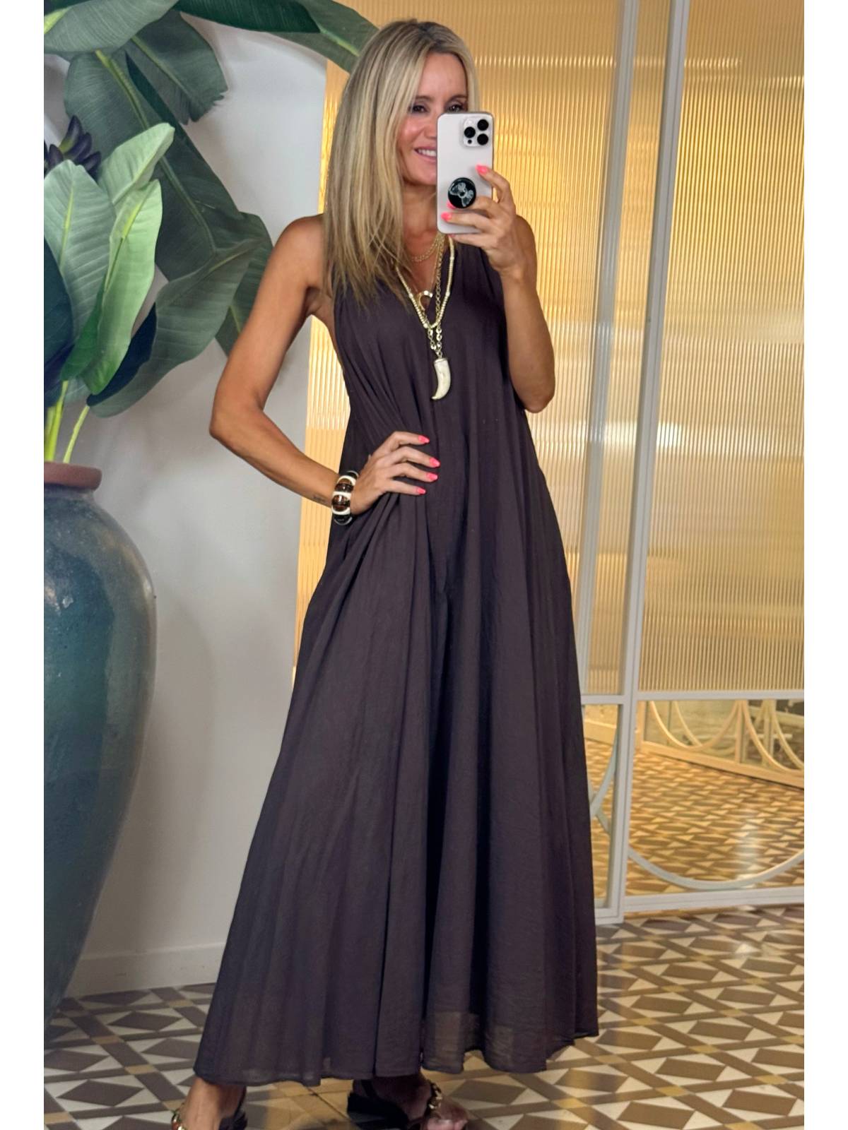 VESTIDO HARPER MARRON