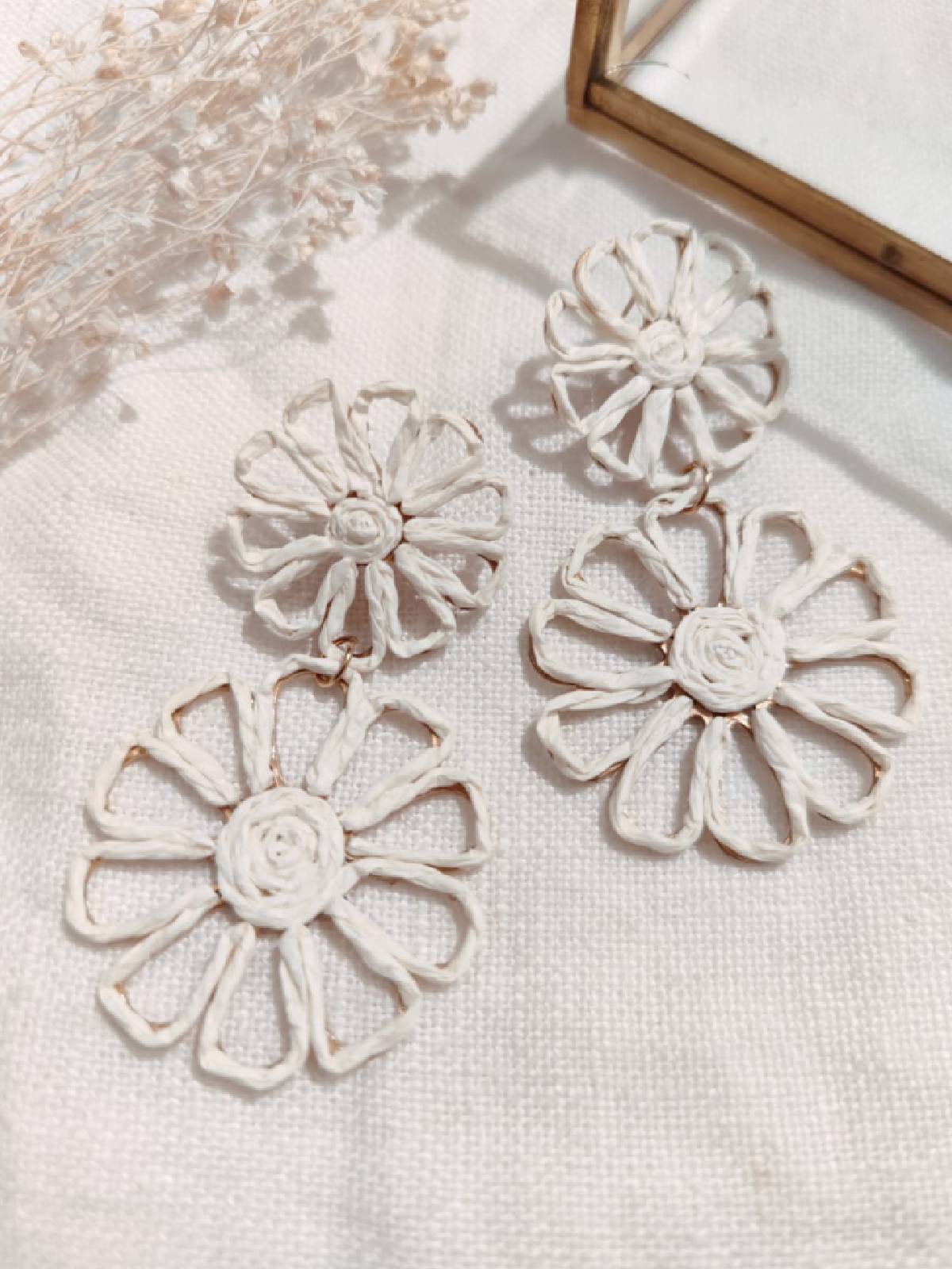 PENDIENTES FLOR DUO BLANC