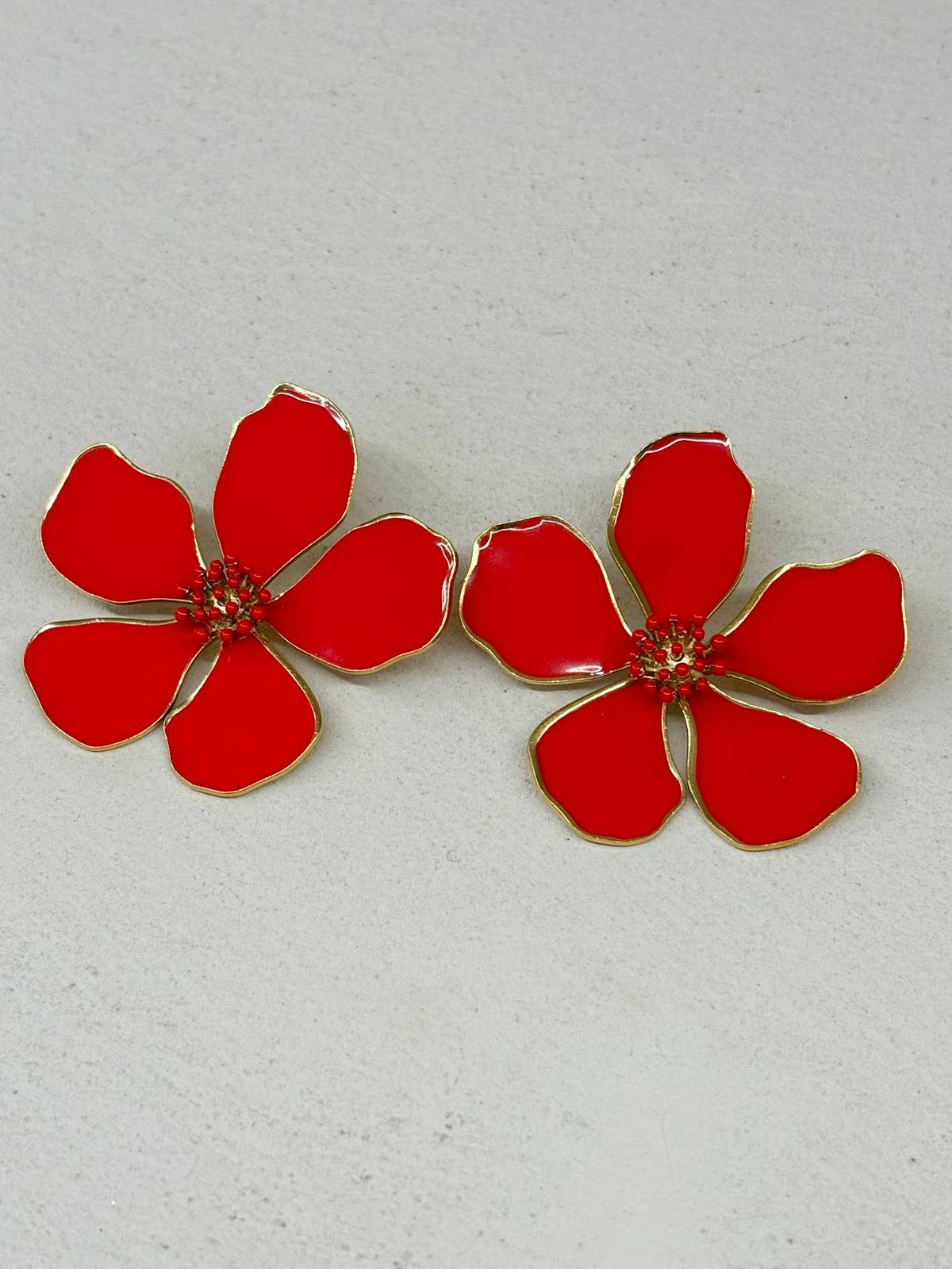 PENDIENTES MAGNOLIA ROJO