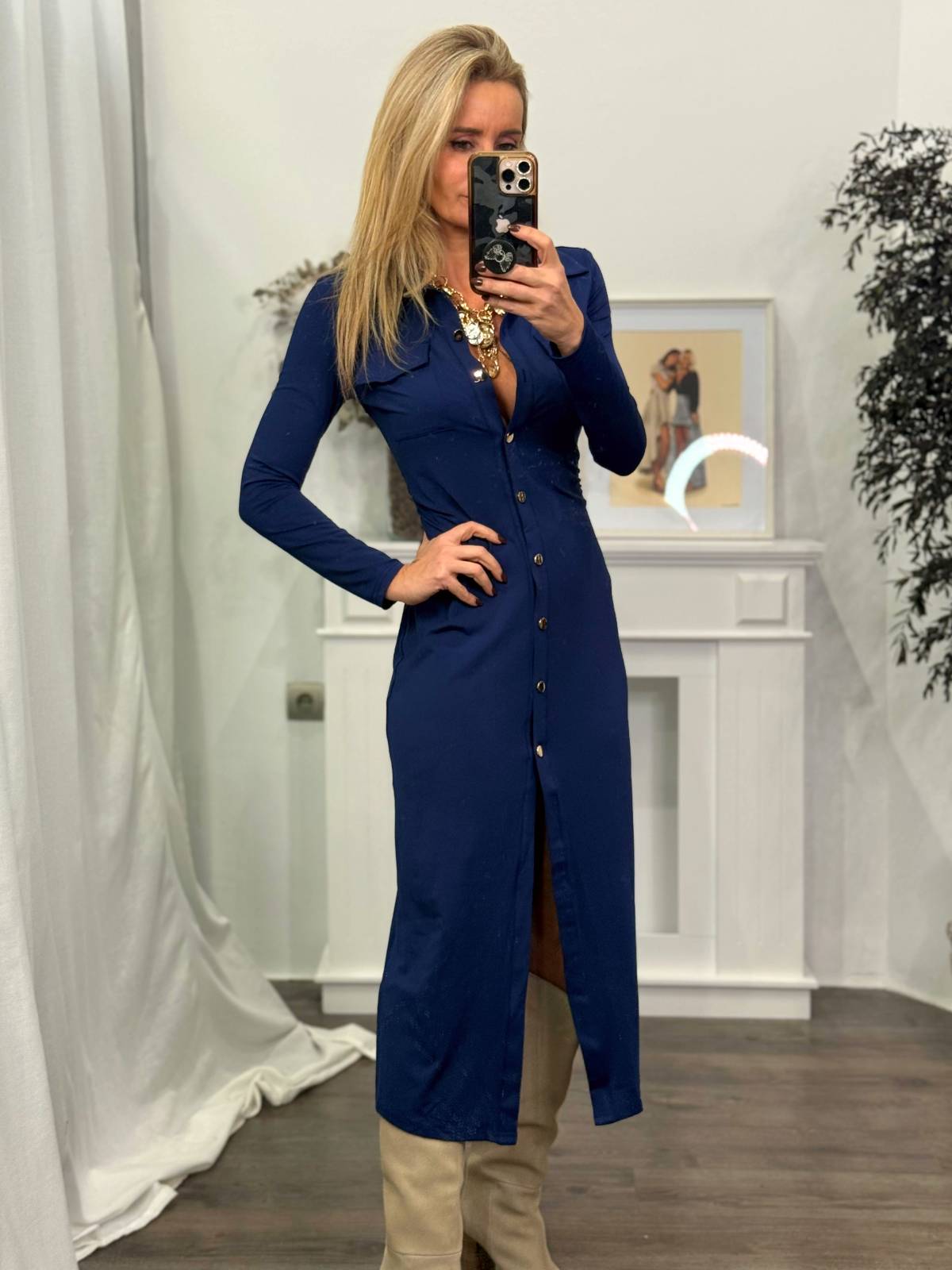 VESTIDO MANGOLE AZUL