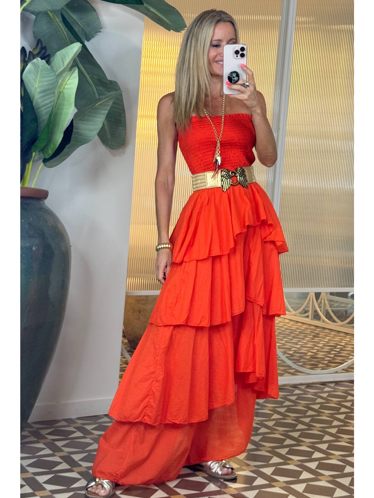 VESTIDO ORDUÑO NARANJA