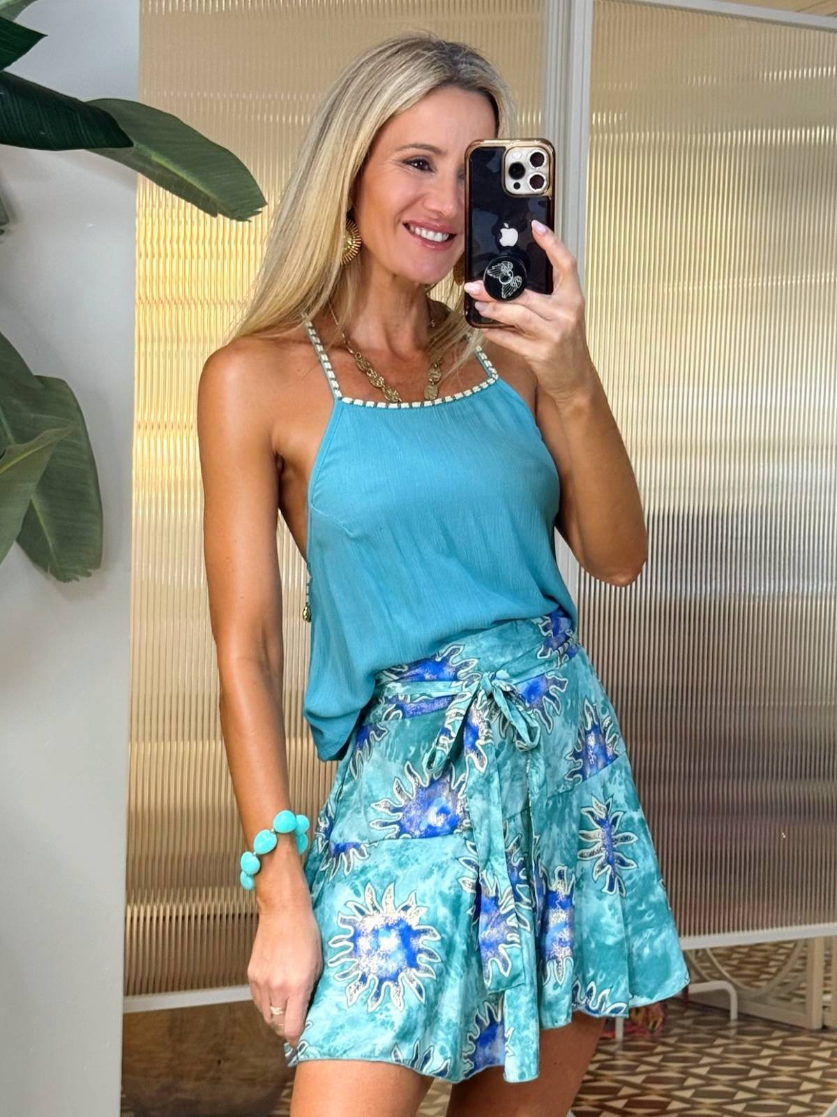 FALDA PANMA TURQUESA