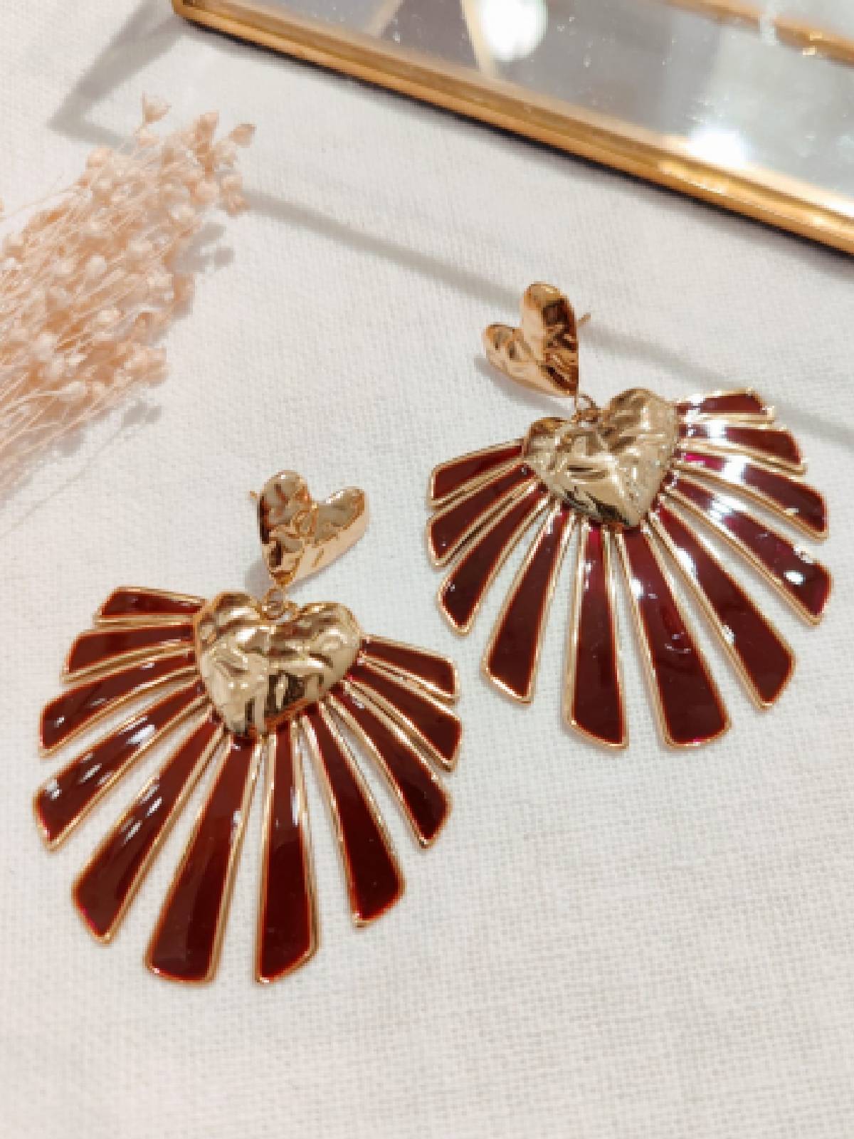 PENDIENTES PALMER BURDEOS