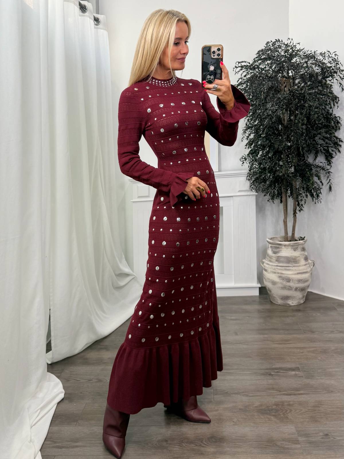 VESTIDO PETANI BURDEOS