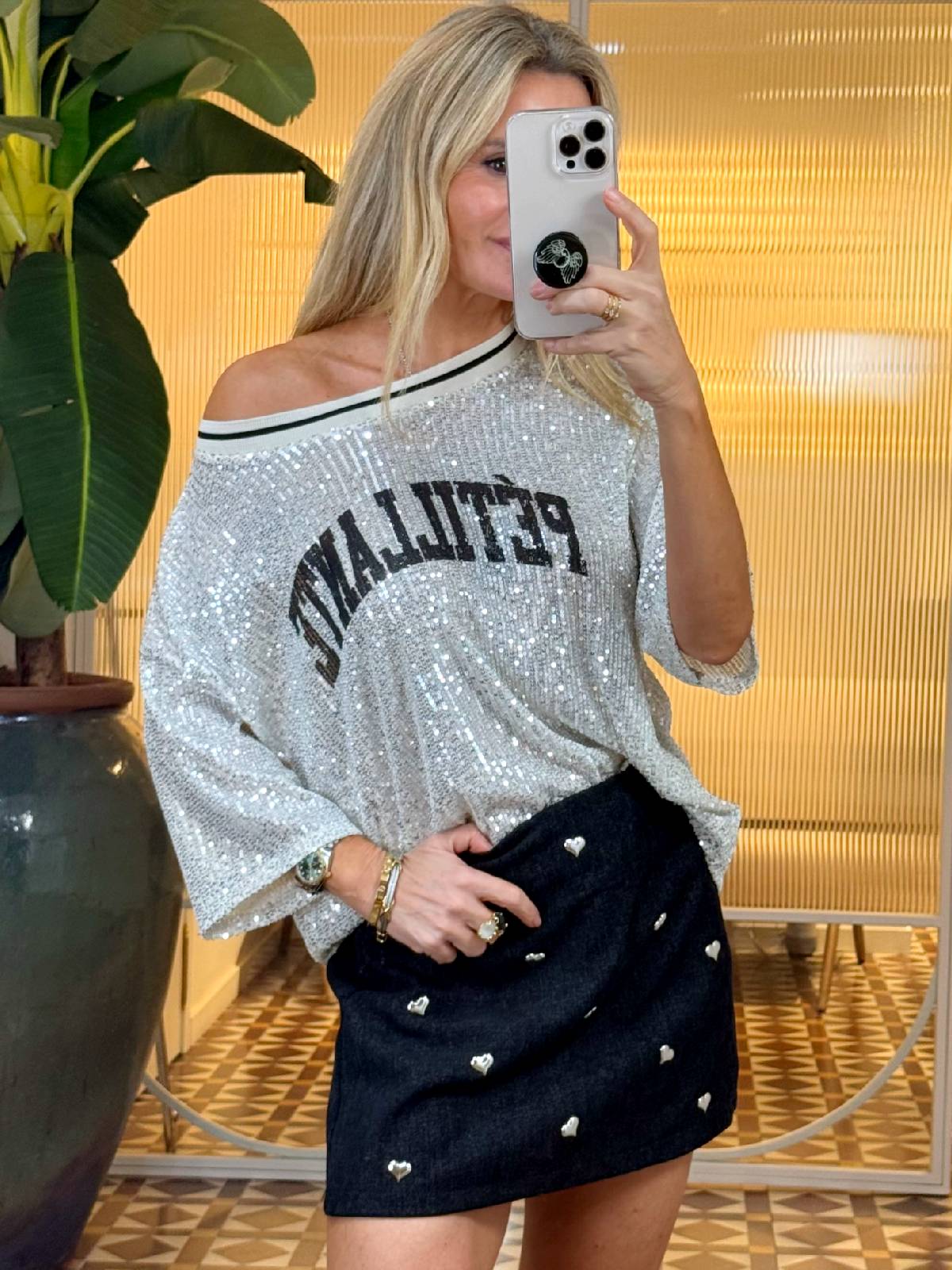 CAMISETA PETILLANTE PLATA
