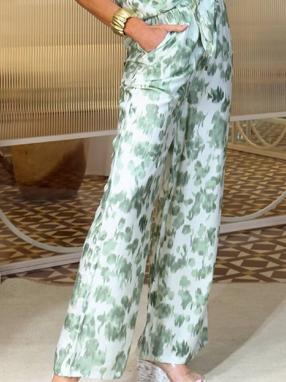 PANTALON VERT DE PISE