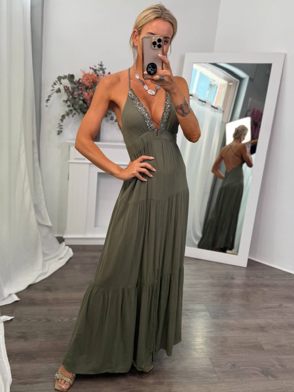 VESTIDO PLUMELONG KAKI