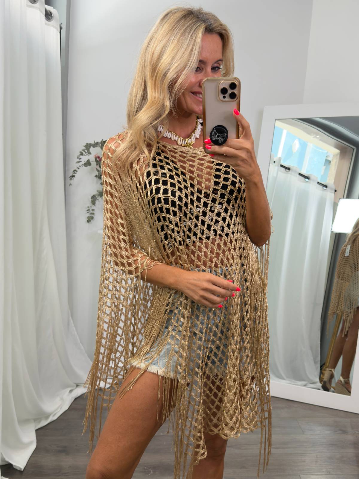 PONCHO GLOW DORADO