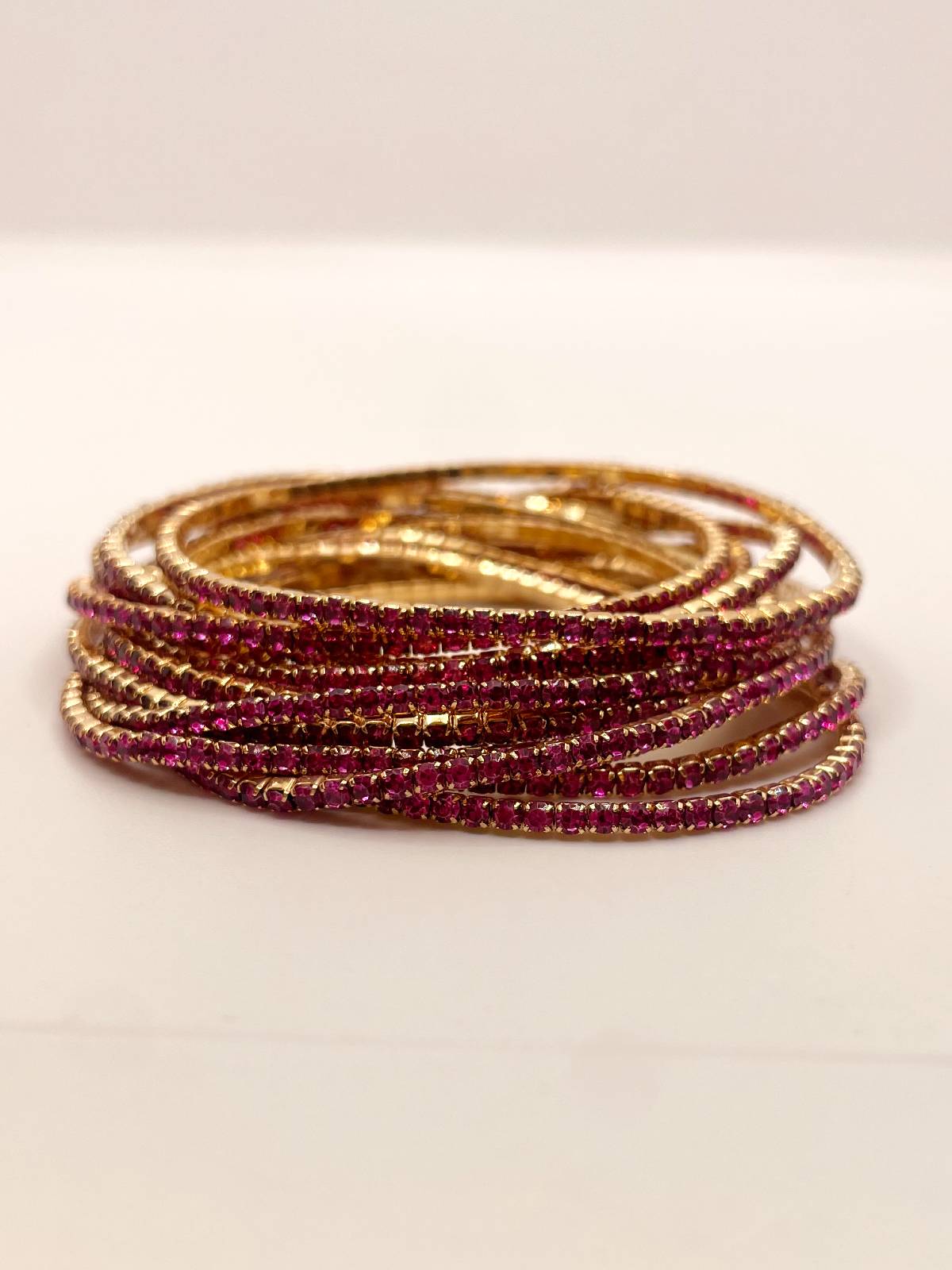 PULSERA CRISTAL FUCSIA