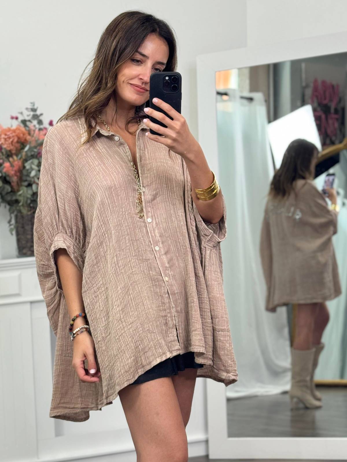 BLUSA ROBIE BEIGE