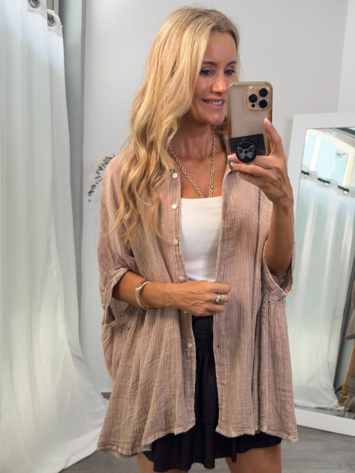 BLUSA ROBIE BEIGE