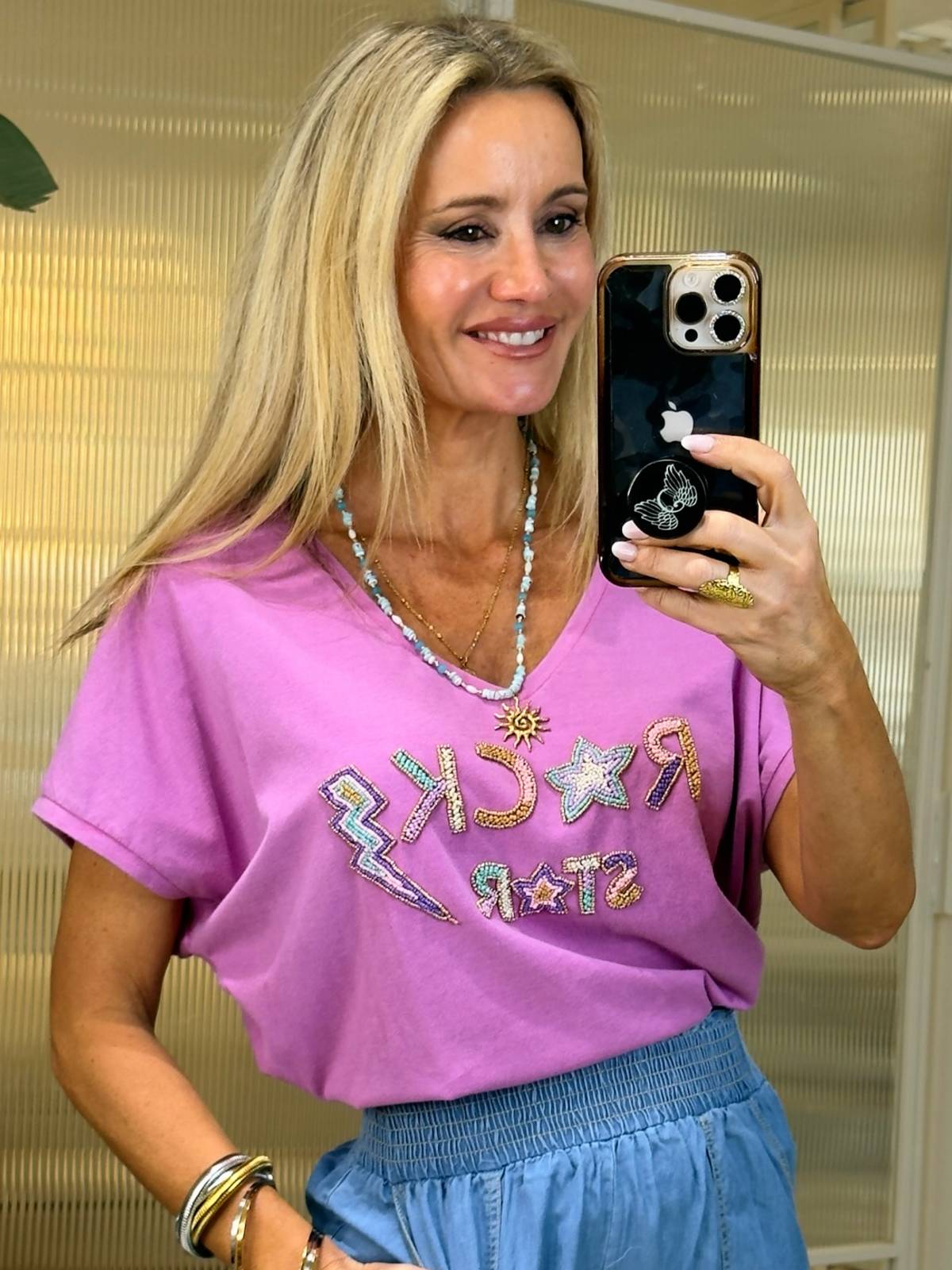 CAMISETA ROCKSTAR LILA