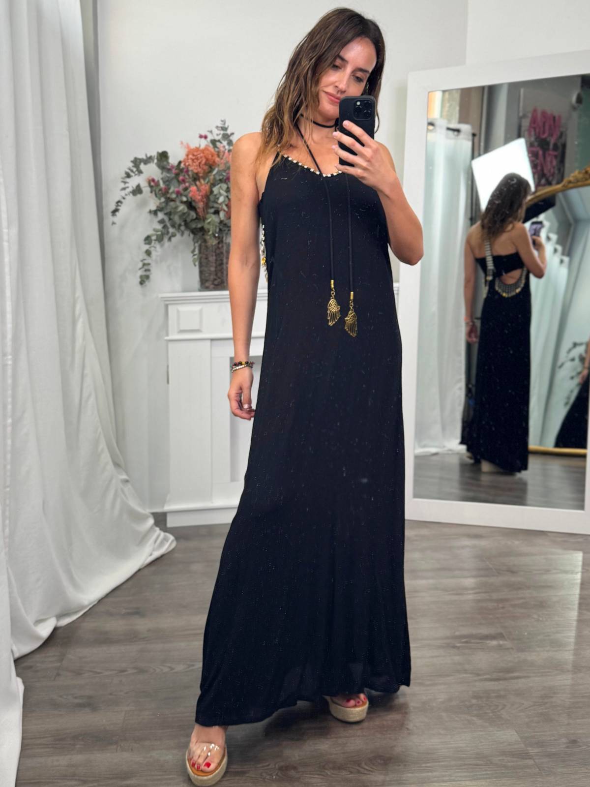 VESTIDO LARGO SENA NEGRO