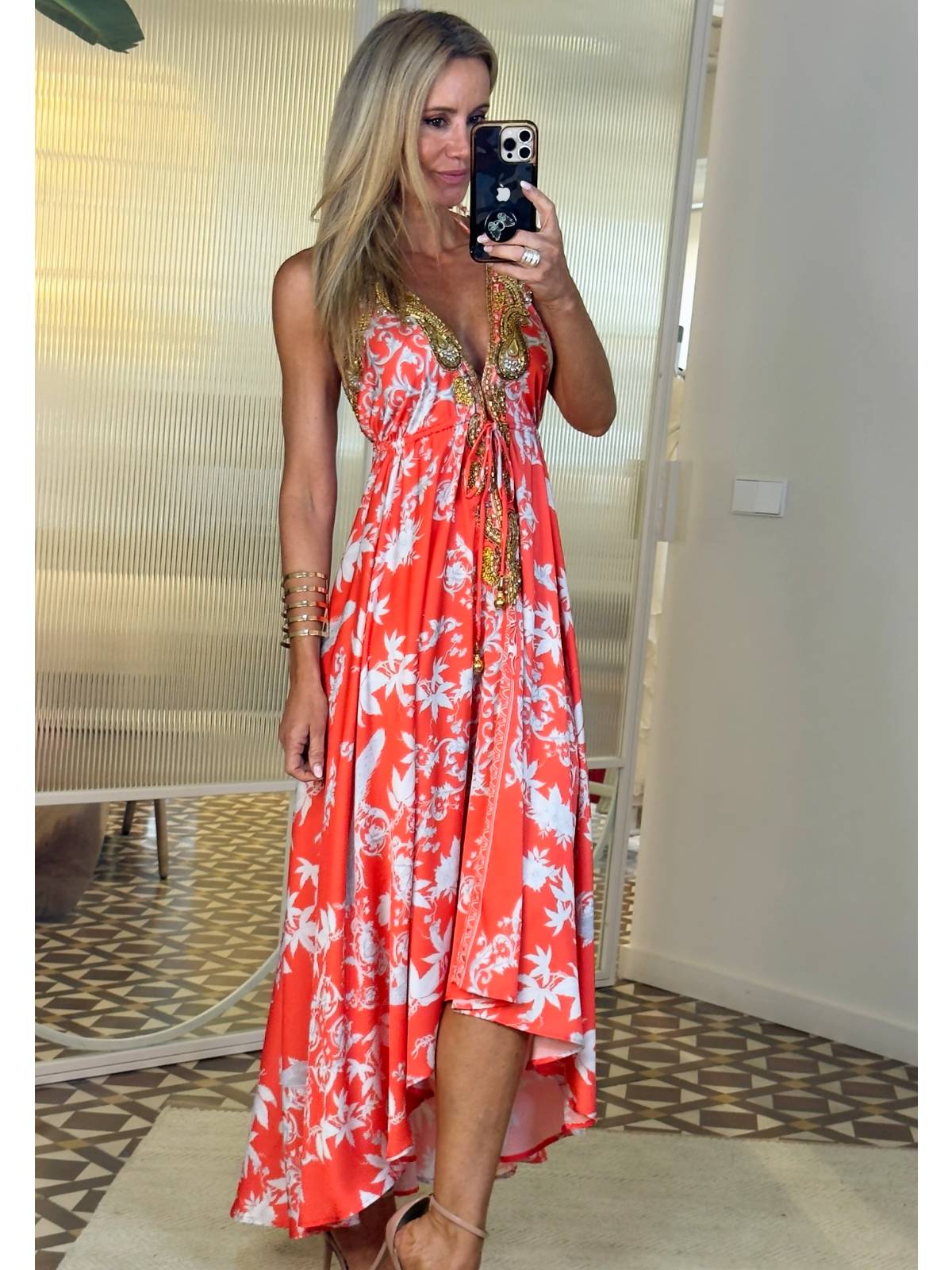 VESTIDO STROKE CORAL