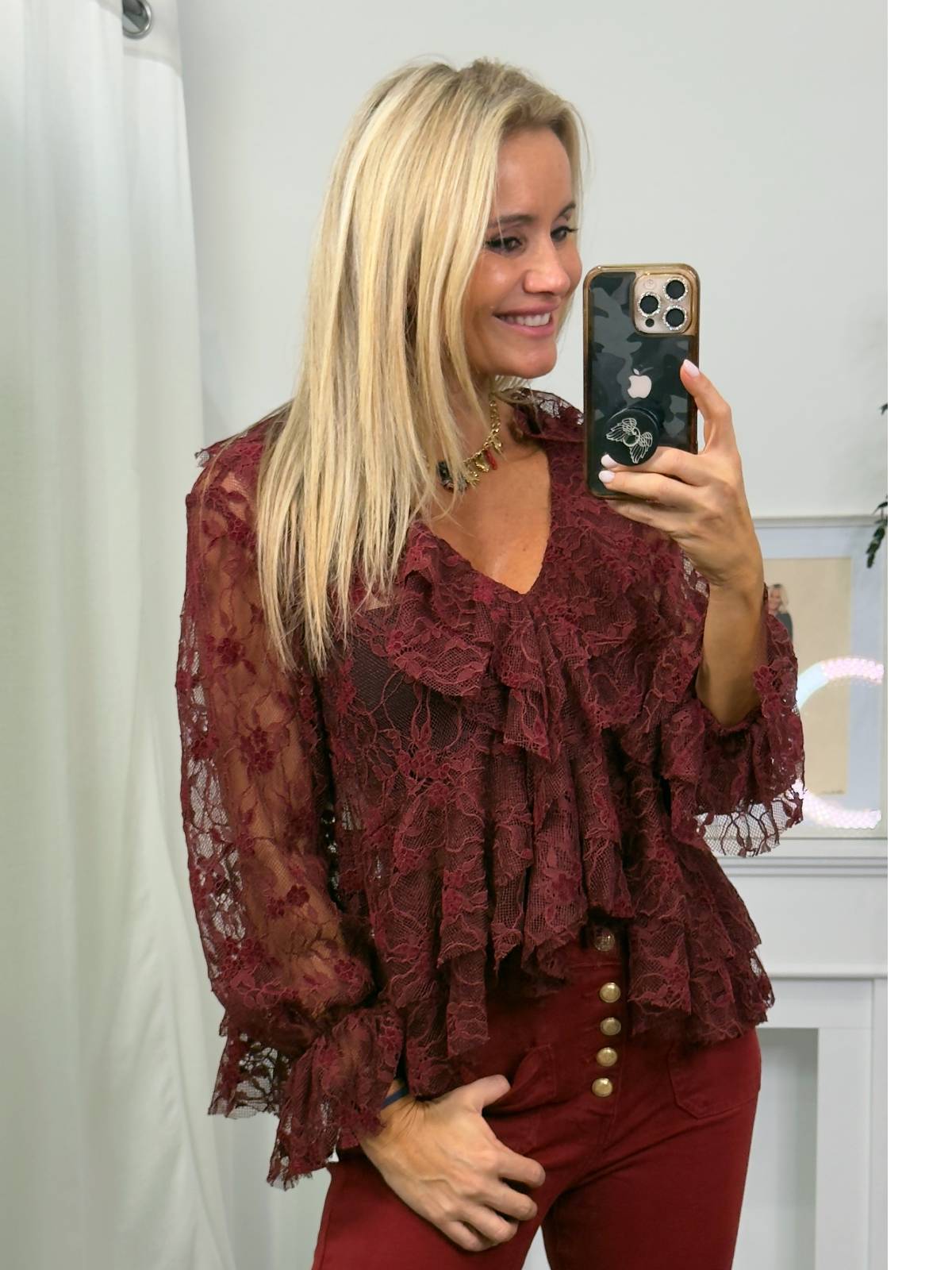BLUSA TREVERIS BURDEOS
