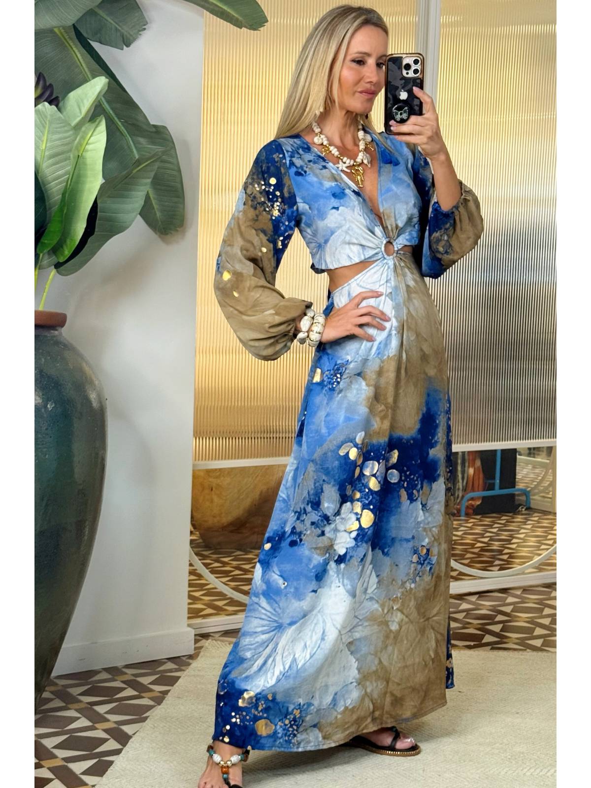 VESTIDO TRICOT AZUL