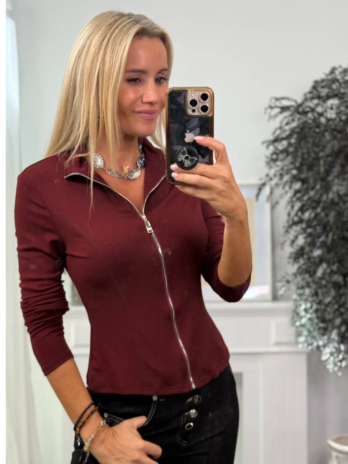 CHAQUETA VARDE BURDEOS