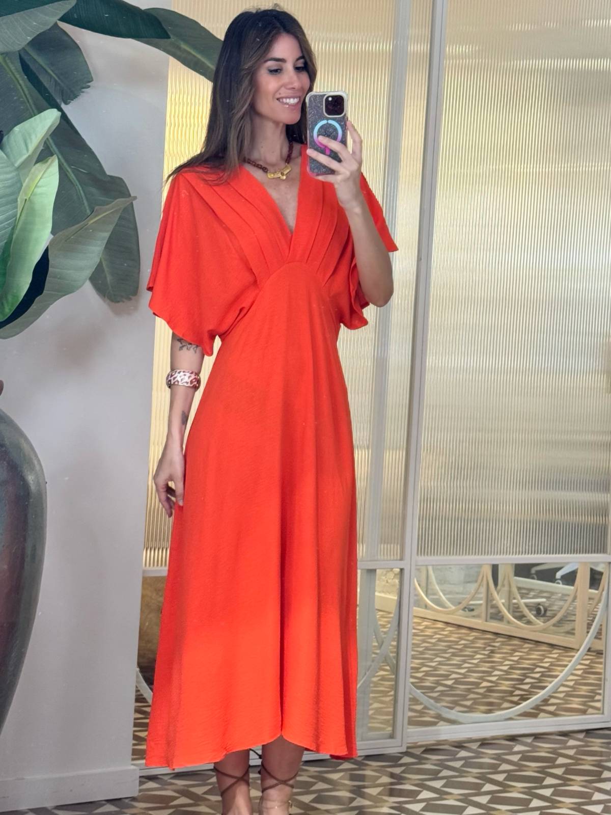 VESTIDO VECTOR NARANJA