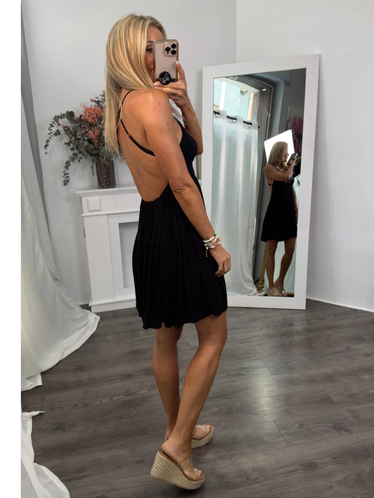 VESTIDO PLUME CORTO  NEGRO