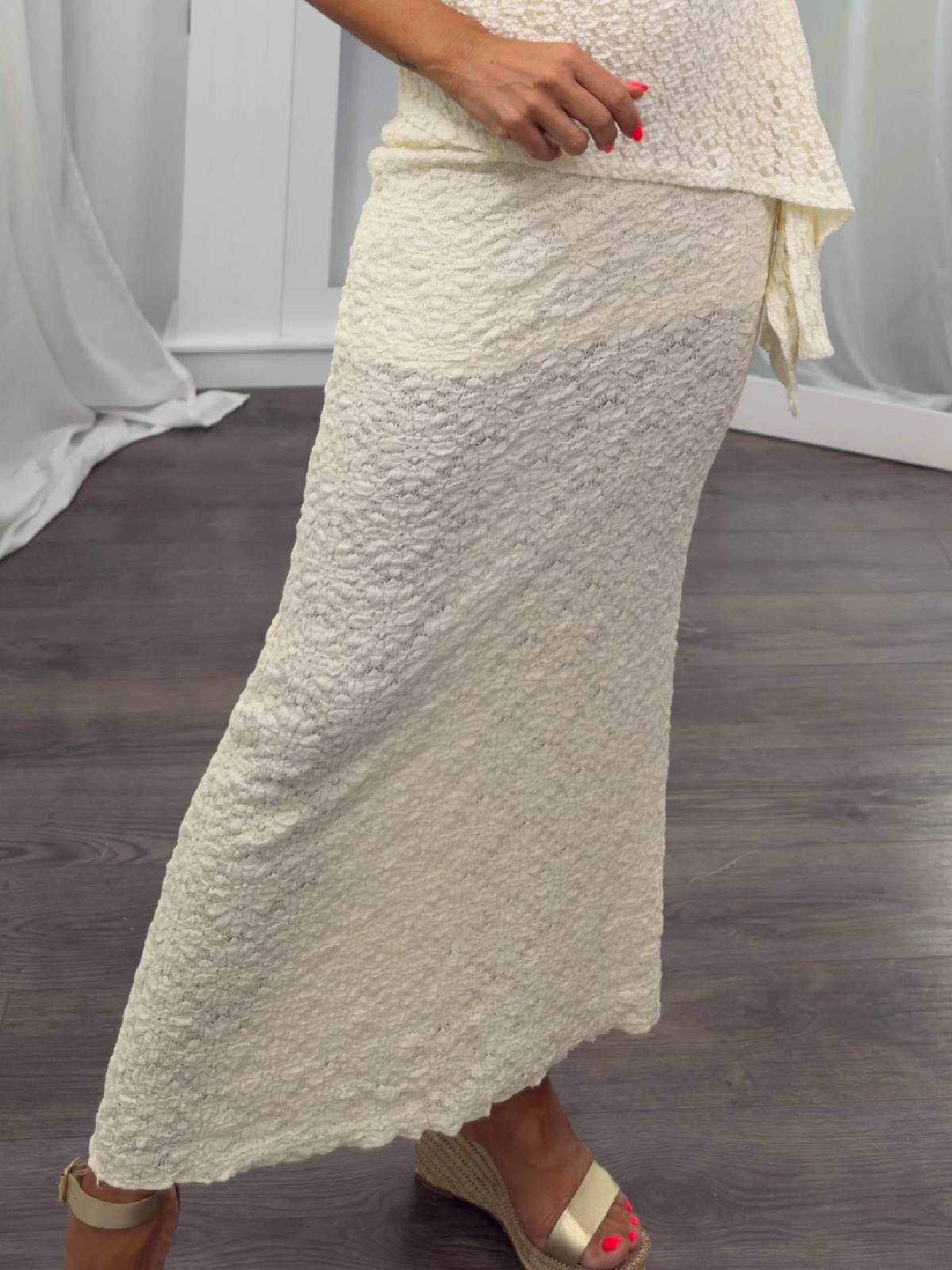 FALDA YILDIZ BEIGE