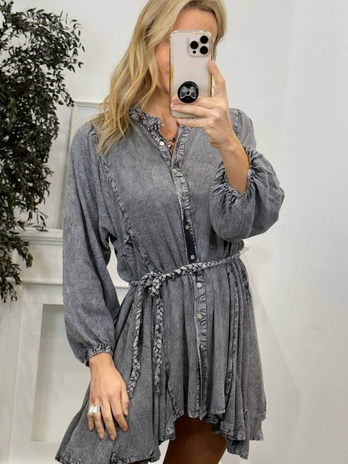 VESTIDO BOHO GRIS