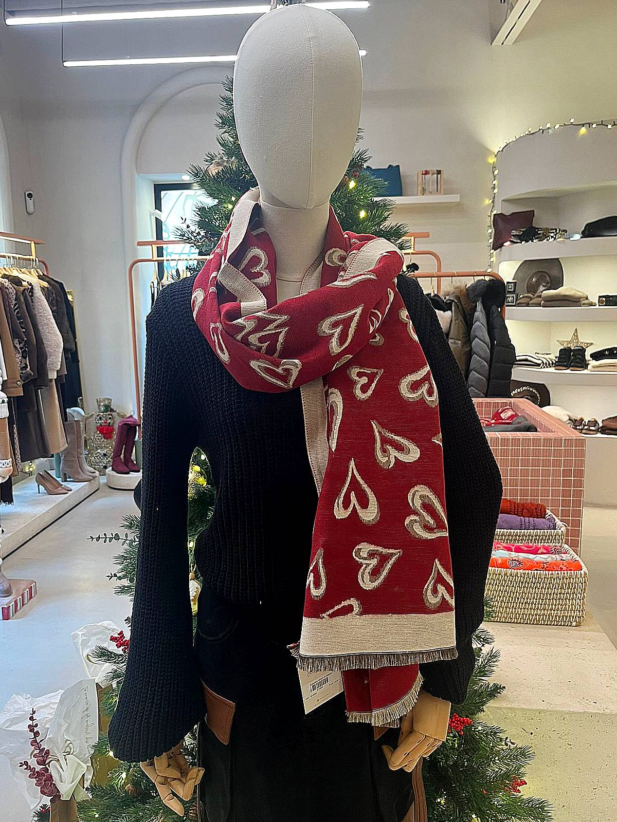 BUFANDA HEART BURDEOS