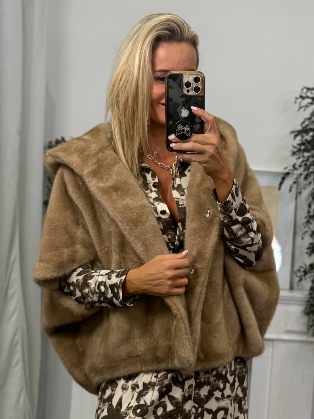 ABRIGO LEONIE TAUPE